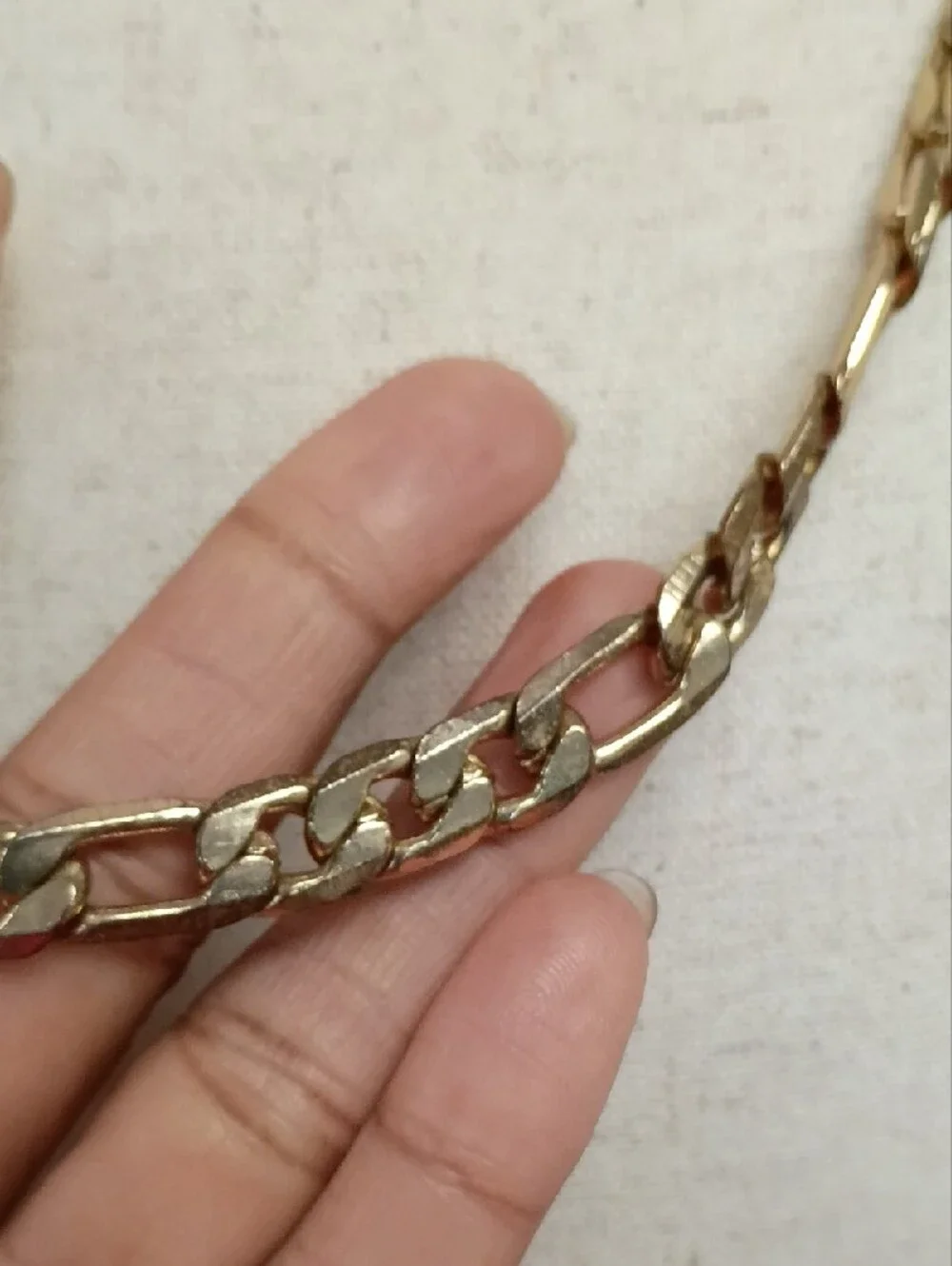 Gold Tone Chunky Curb Link Chain Necklace 30 Inch